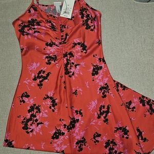 Target Red Floral Satin Slip Dress